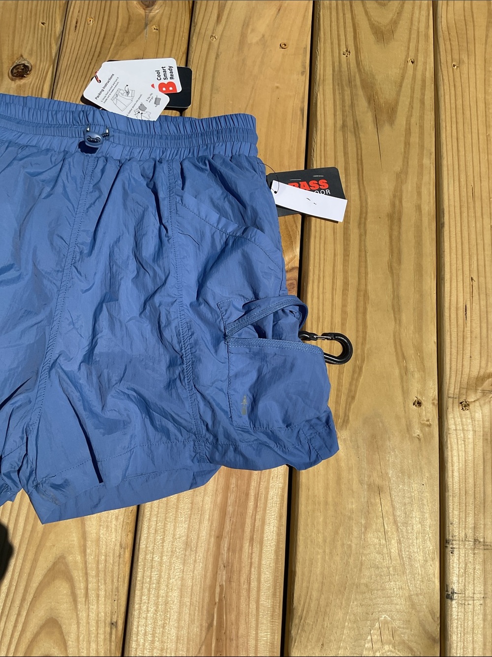 NWT Bass Outdoor Women’s Packable High Rise EBB&Flow Shorts In Blue Size Small - Picture 3 of 8